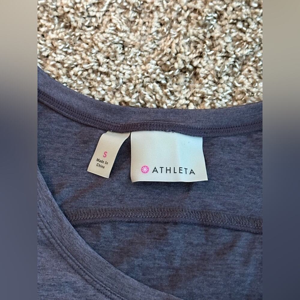 Athleta Grey Ruched Midi Dress EUC Size Small - Picture 6 of 9